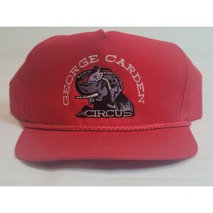 Vtg 1990s Snapback Hat. Red‎ George Carden Circus Elephant Springfield Missouri